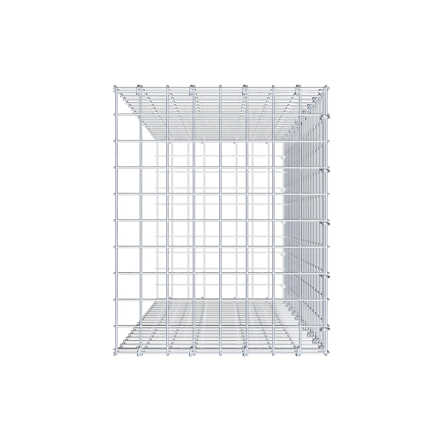 Opzetpaal type 2 100 cm x 40 cm x 50 cm (L x H x D), maaswijdte 5 cm x 5 cm, C-ring
