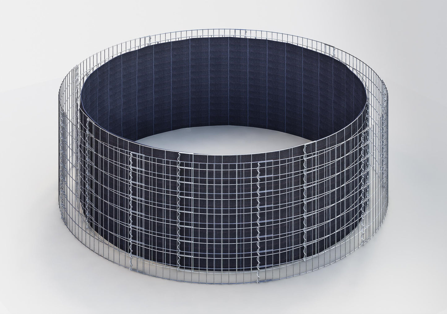Round raised bed, outer diameter 292 cm, height 80 cm, mesh size 5 x 10 cm, wall thickness 15 cm