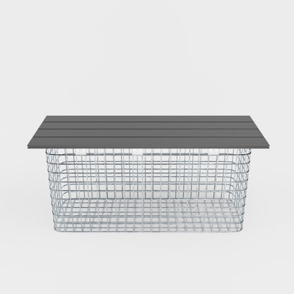 Tuinbank 102 x 50 x 32 cm MW 5 x 5 cm thermisch verzinkt, met gerecycled bovenblad in antraciet