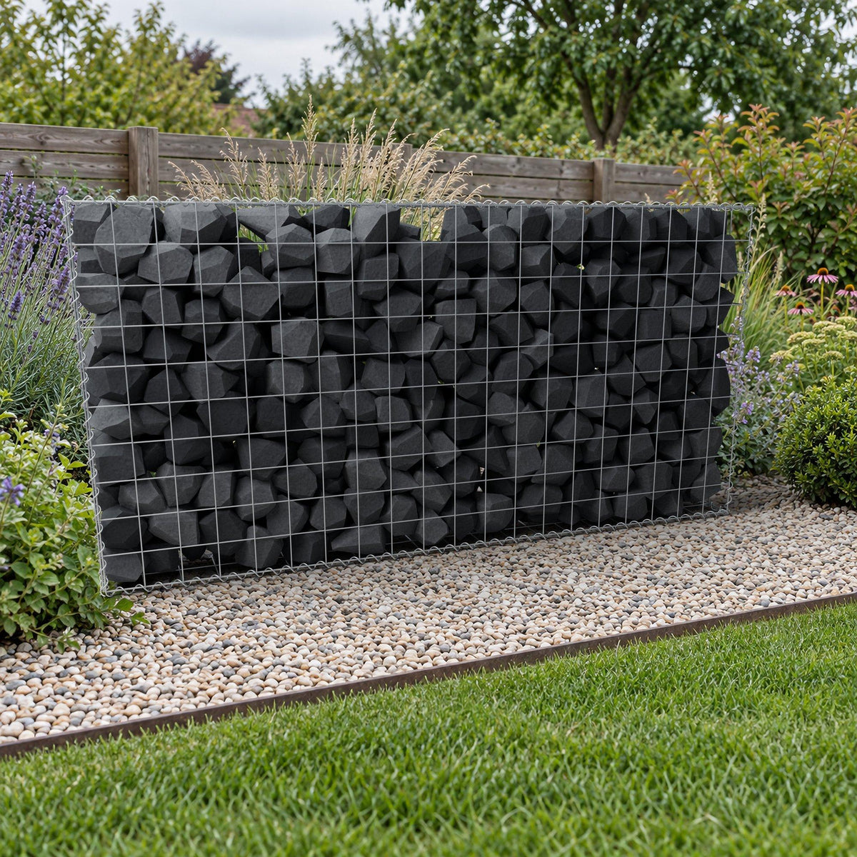 Gabion 200 cm x 100 cm x 20 cm (L x H x D), mesh size 10 cm x 10 cm, spiral