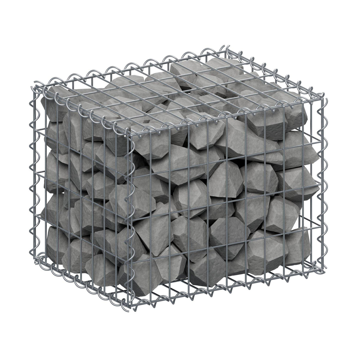 Gabion 50 cm x 40 cm x 40 cm (L x H x D), mesh size 5 cm x 10 cm, spiral