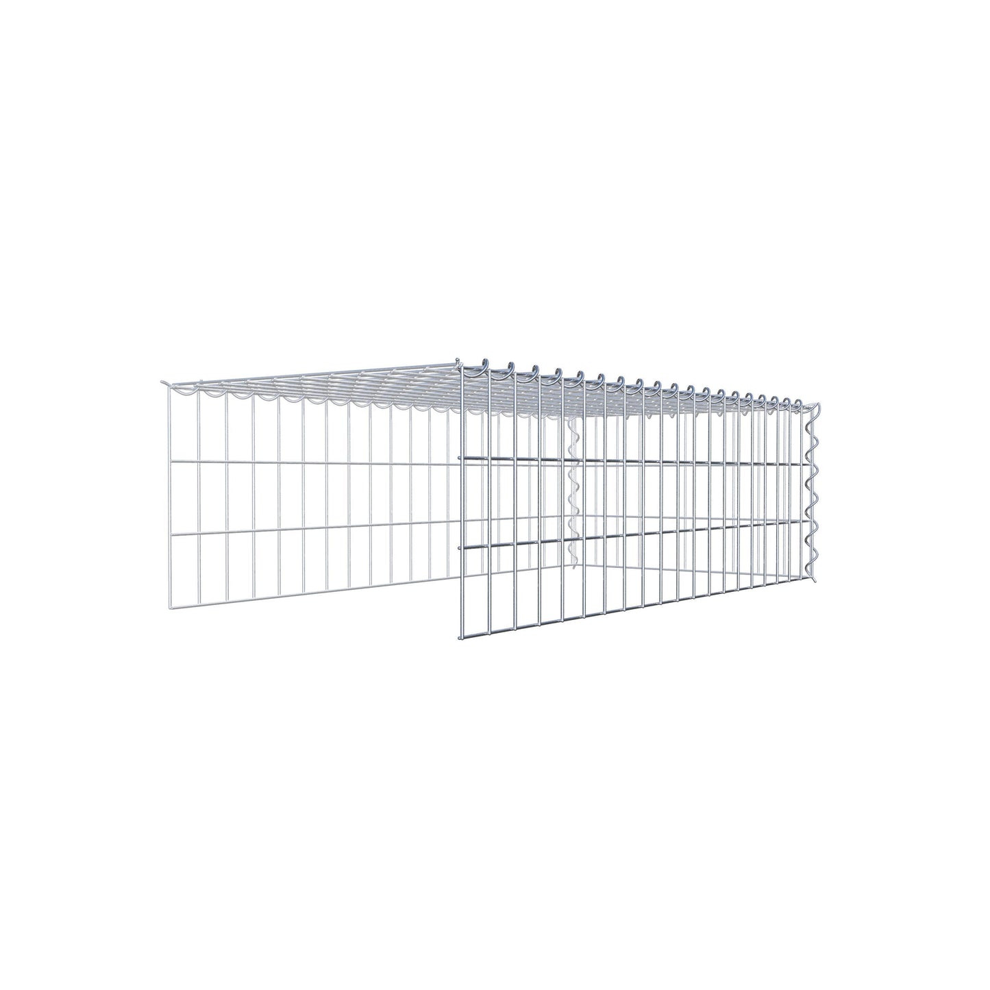 Gabbione aggiuntivo tipo 4 100 cm x 30 cm x 50 cm (L x H x P), dimensione maglia 5 cm x 10 cm, a spirale
