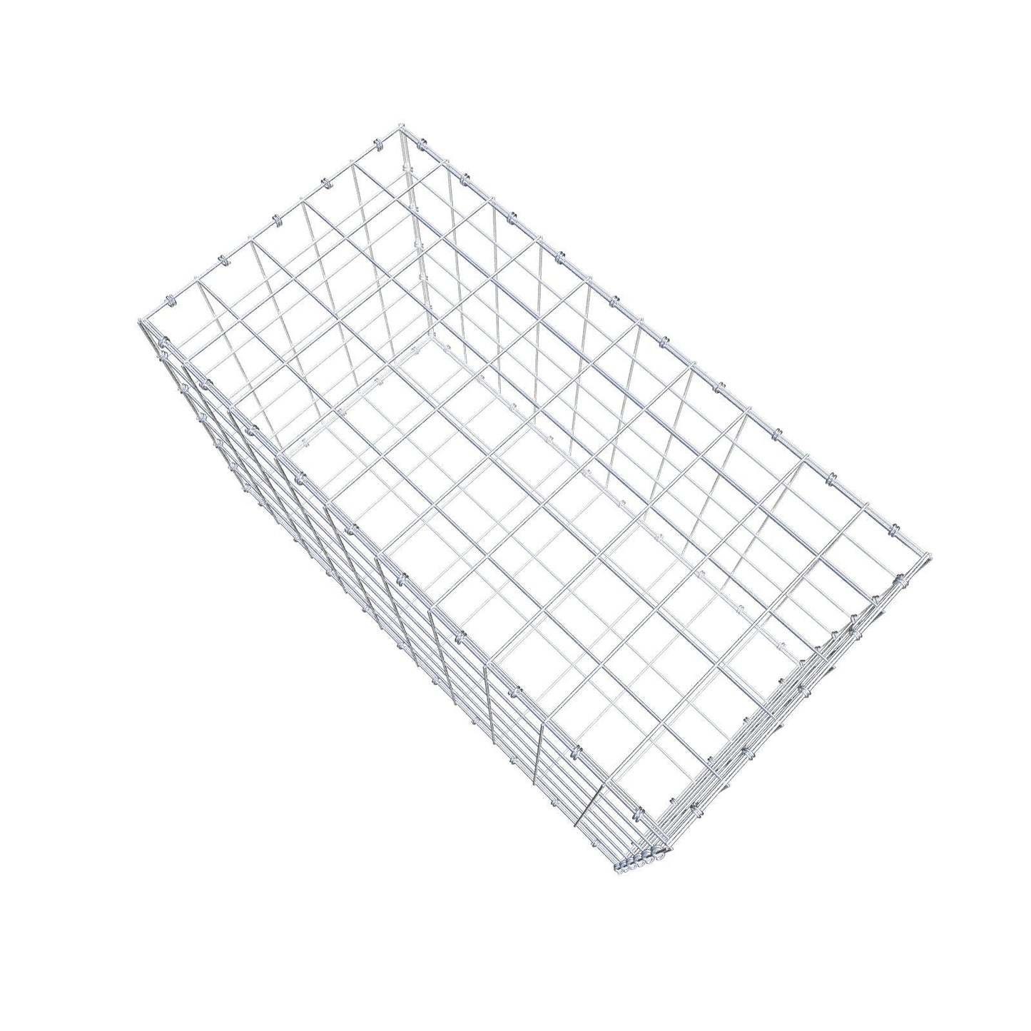 Gabion 100 cm x 60 cm x 50 cm (L x H x D), maskestørrelse 10 x 10 cm, spiralring