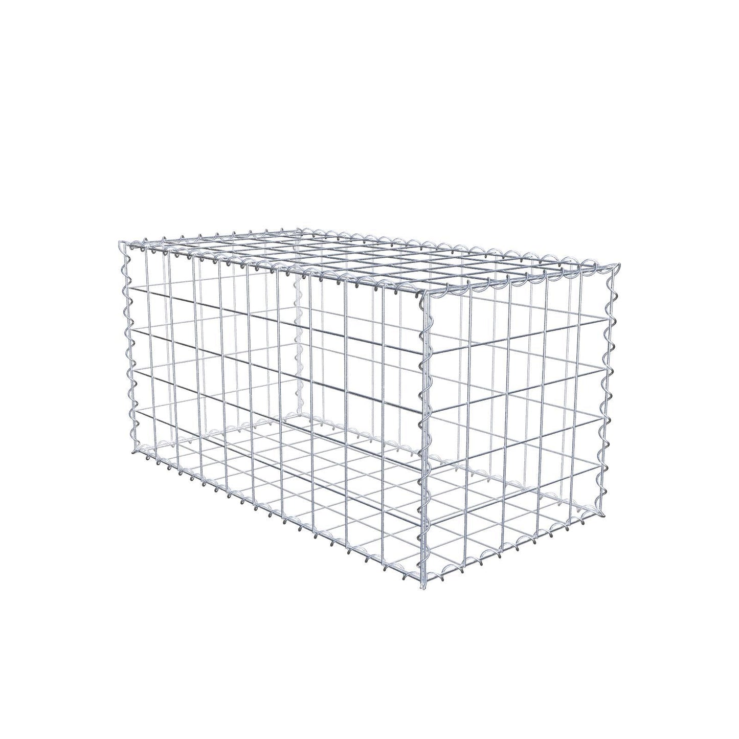 Juego de 2 gaviones de 100 cm x 50 cm x 50 cm (largo x alto x fondo), malla de 10 x 10 cm, en espiral