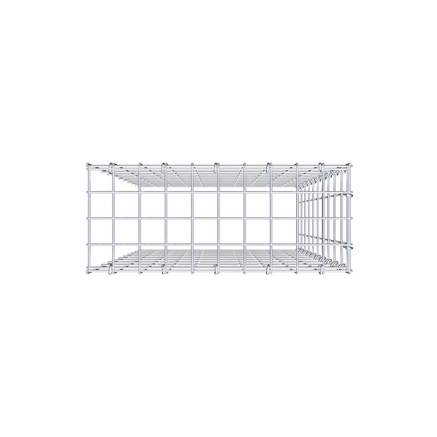 Gavión complementario de tipo 4 100 cm x 50 cm x 20 cm (largo x alto x fondo), malla 5 cm x 10 cm, anillo en C