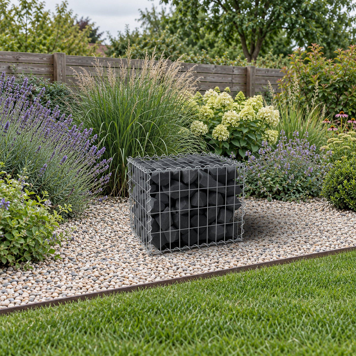 Gabion 50 cm x 40 cm x 40 cm (L x H x D), mesh size 5 cm x 10 cm, spiral