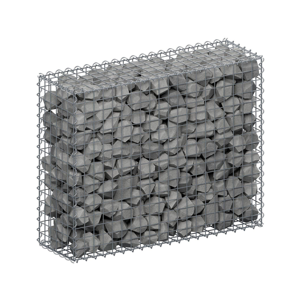 Gabion 100 cm x 80 cm x 30 cm (L x H x D), maskestørrelse 5 cm x 5 cm, spiral