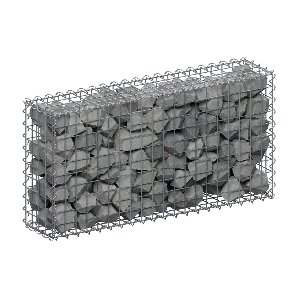 Gabione 100 cm x 50 cm x 20 cm (L x H x T), Maschenweite 5 cm x 5 cm, Spirale