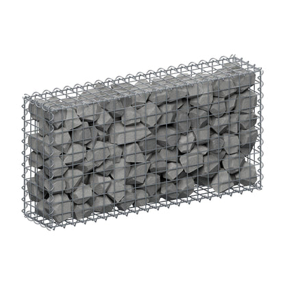 Gabione 100 cm x 50 cm x 20 cm (L x H x T), Maschenweite 5 cm x 5 cm, Spirale