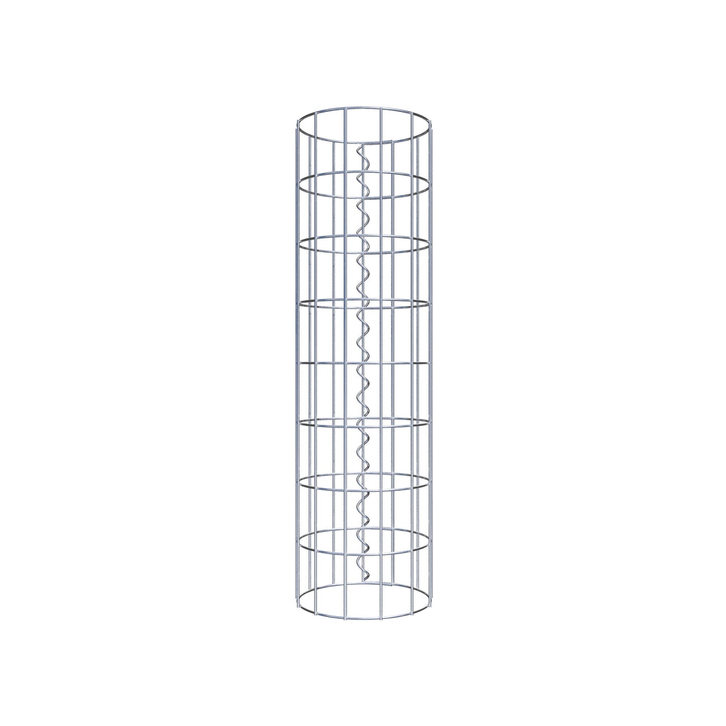 Gabion column around 22 cm diameter, 80 cm height, mesh size 5 cm x 10 cm