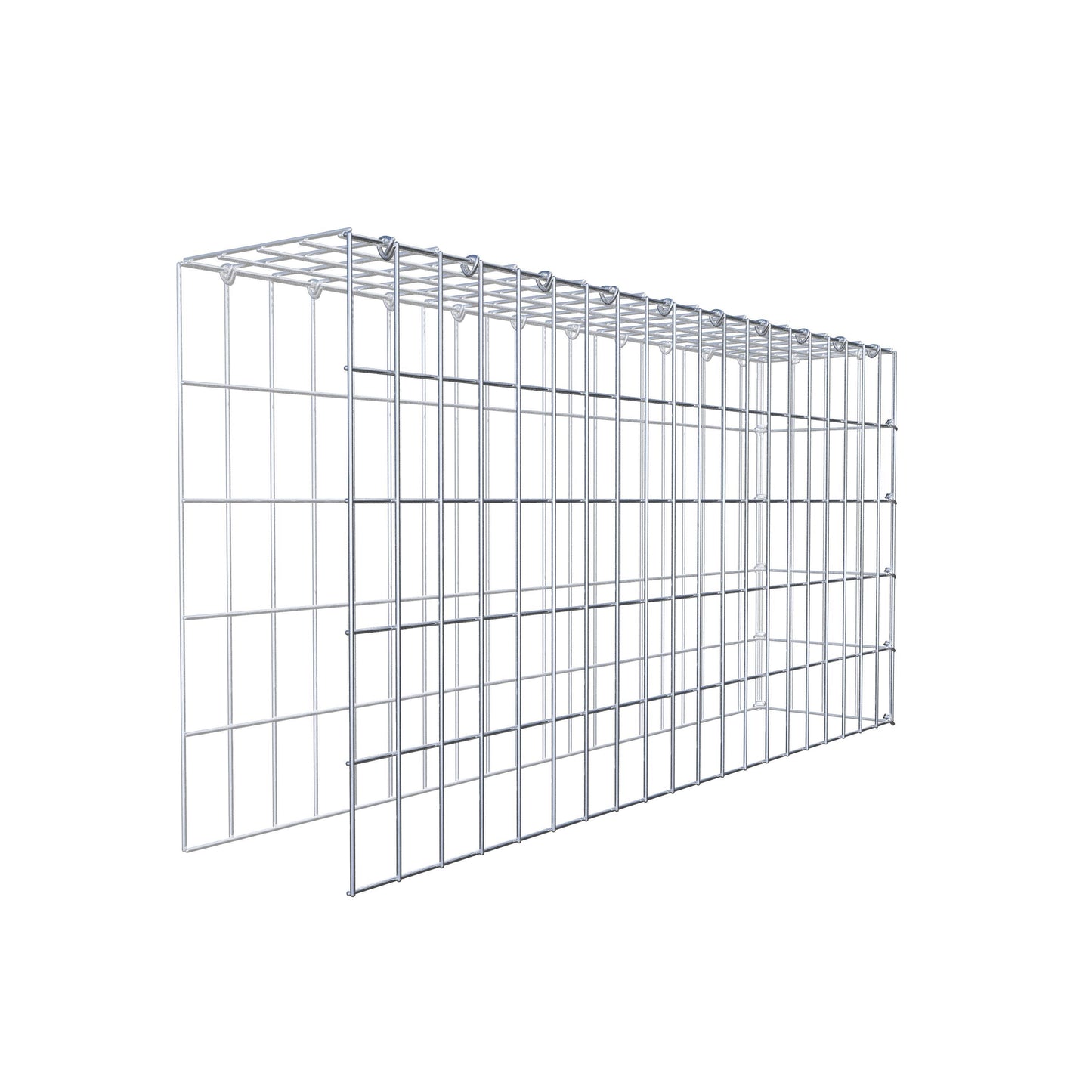 Gavión complementario de tipo 4 100 cm x 50 cm x 20 cm (largo x alto x fondo), malla 5 cm x 10 cm, anillo en C