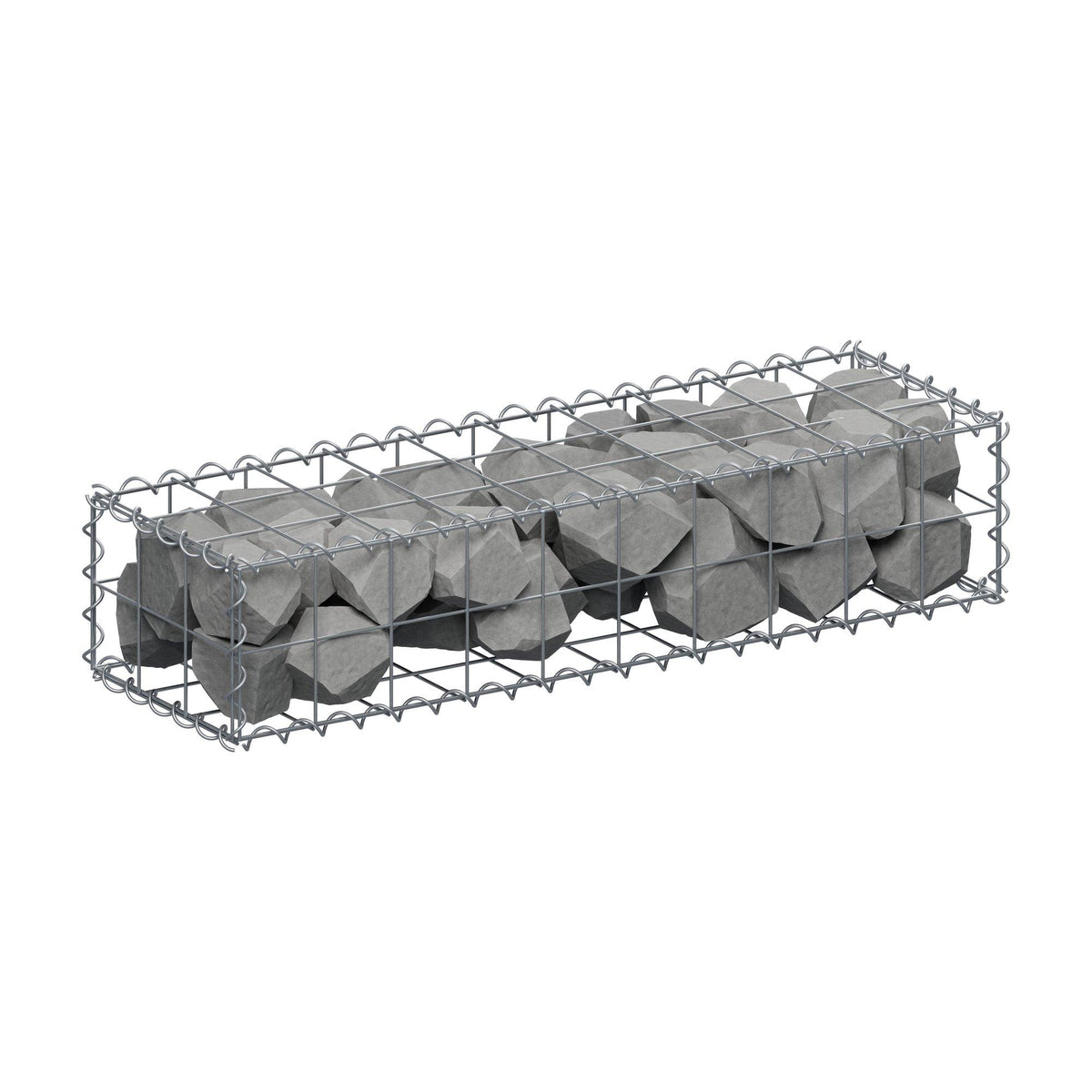 Gabione 100 cm x 20 cm x 30 cm (L x H x T), Maschenweite 10 cm x 10 cm, Spirale