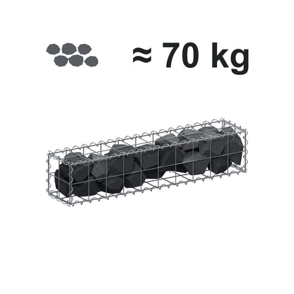 Gabion 100 cm x 20 cm x 20 cm (L x H x P), mailles 10 cm x 10 cm, spirale