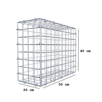 Gabion 50 cm x 40 cm x 20 cm (L x H x P), mailles 5 x 5 cm, anneau en spirale