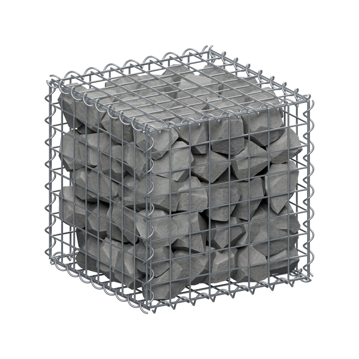 Gabion 40 cm x 40 cm x 40 cm (L x H x P), mailles 5 cm x 5 cm, spirale