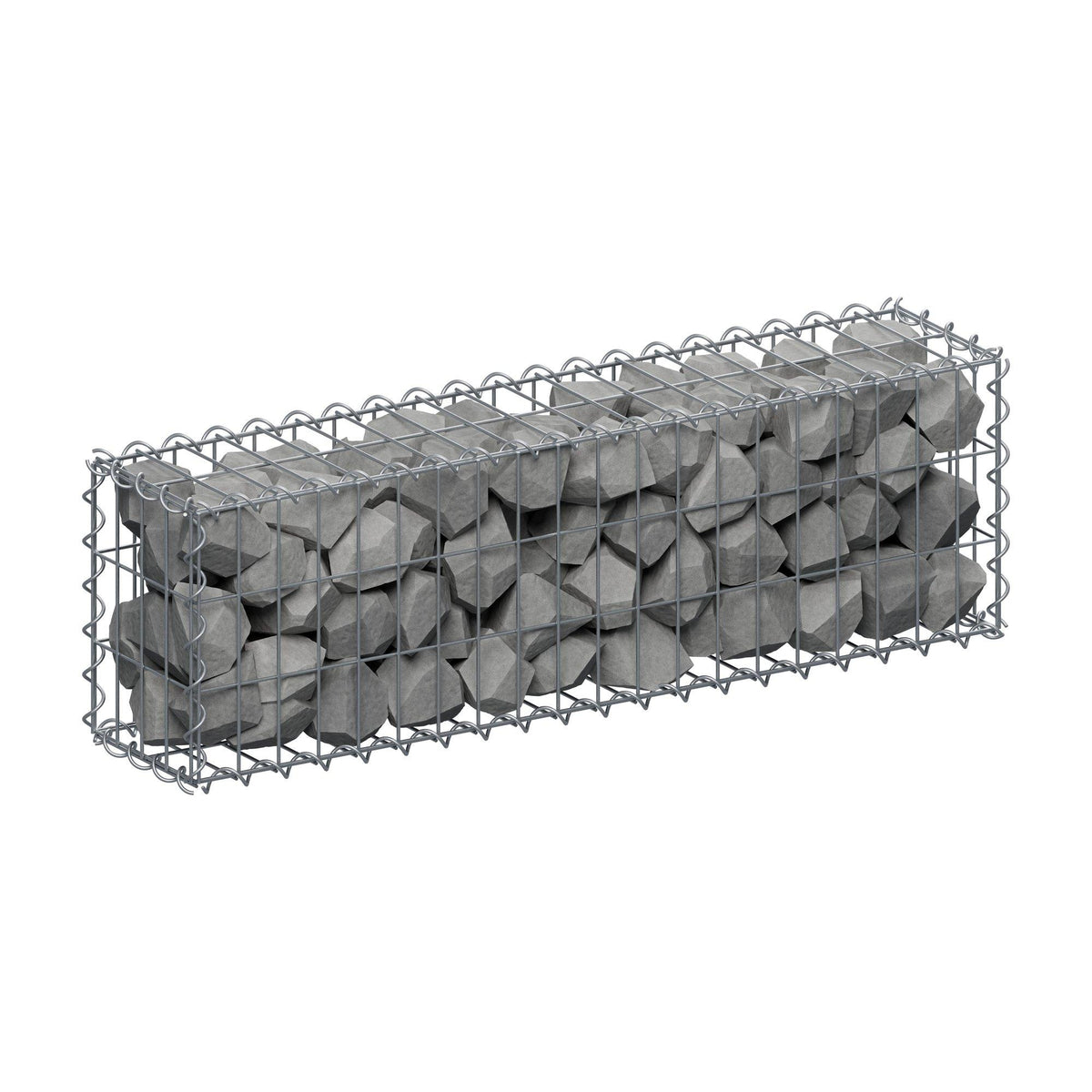 Gabion 100 cm x 30 cm x 20 cm (L x H x P), mailles 5 cm x 10 cm, spirale