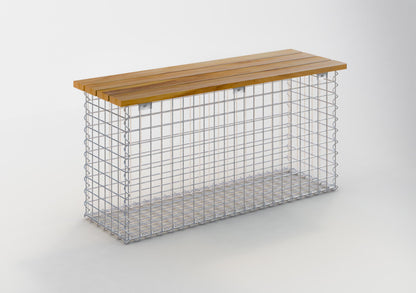 Banc de jardin fourche en spirale 105 x 50 x 30 cm -3 TEAK MW 5 x 5 cm