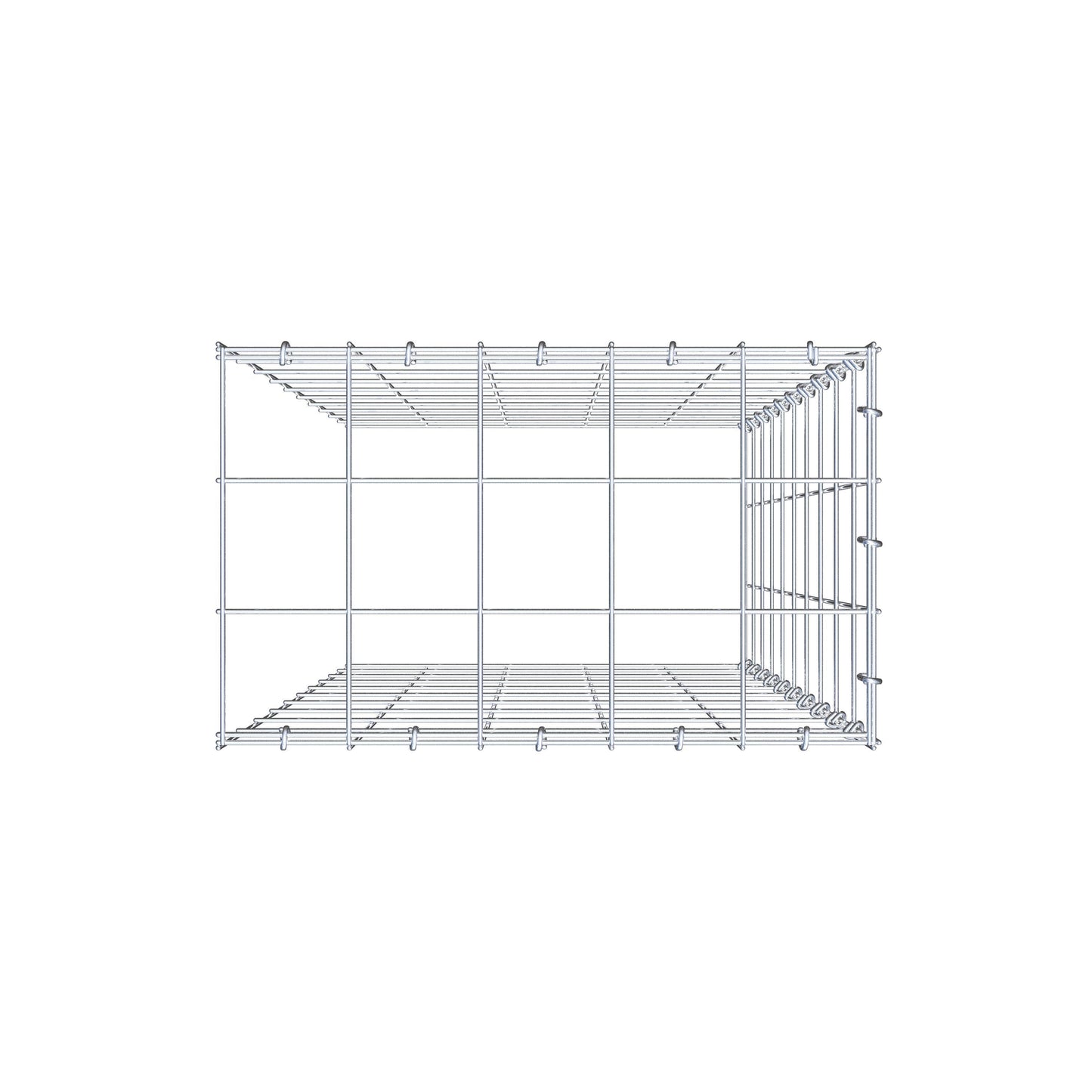 Mounted gabion type 4 100 cm x 50 cm x 30 cm (L x H x D), mesh size 10 cm x 10 cm, C-ring