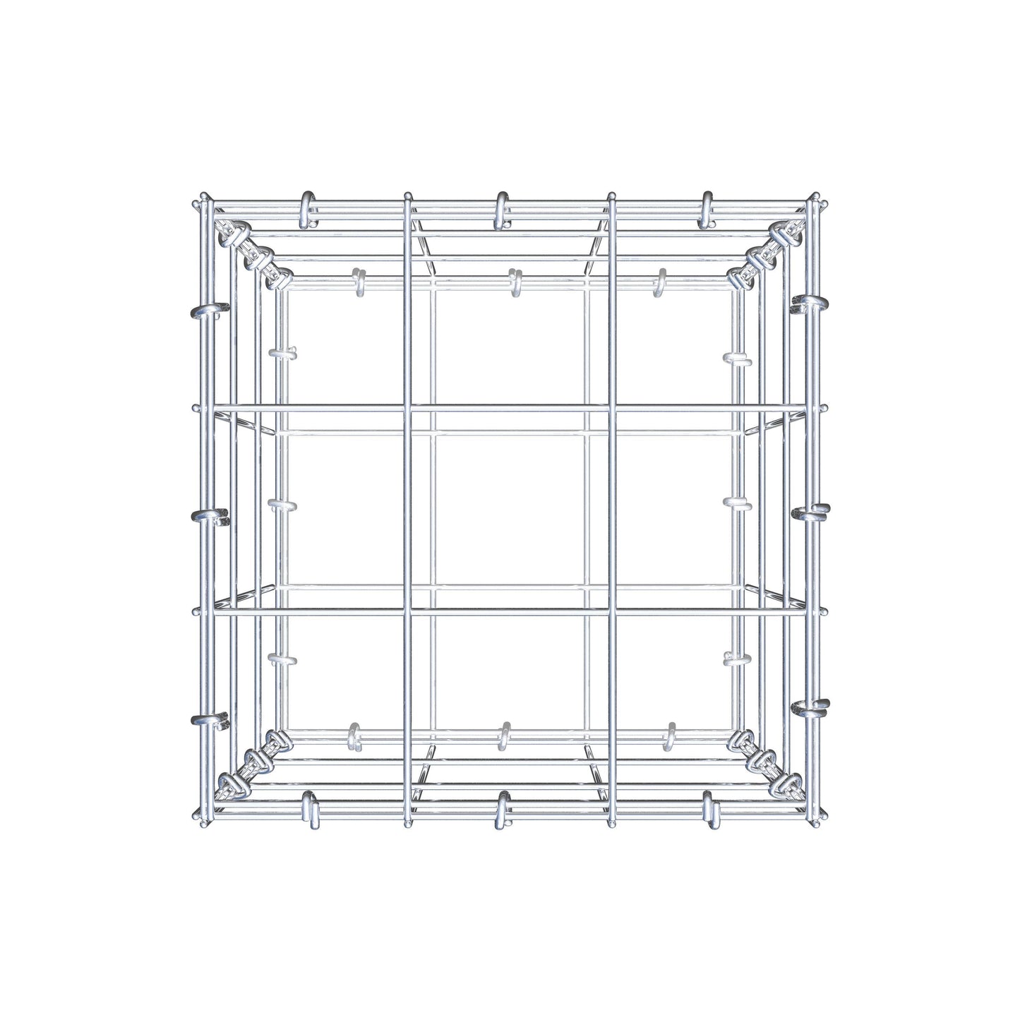 Gabbione 30 cm x 30 cm x 30 cm (L x H x P), maglia 10 cm x 10 cm, anello a C