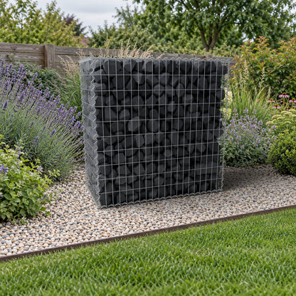 Gabion 100 cm x 100 cm x 50 cm (L x H x D), maskestørrelse 5 cm x 10 cm, spiral