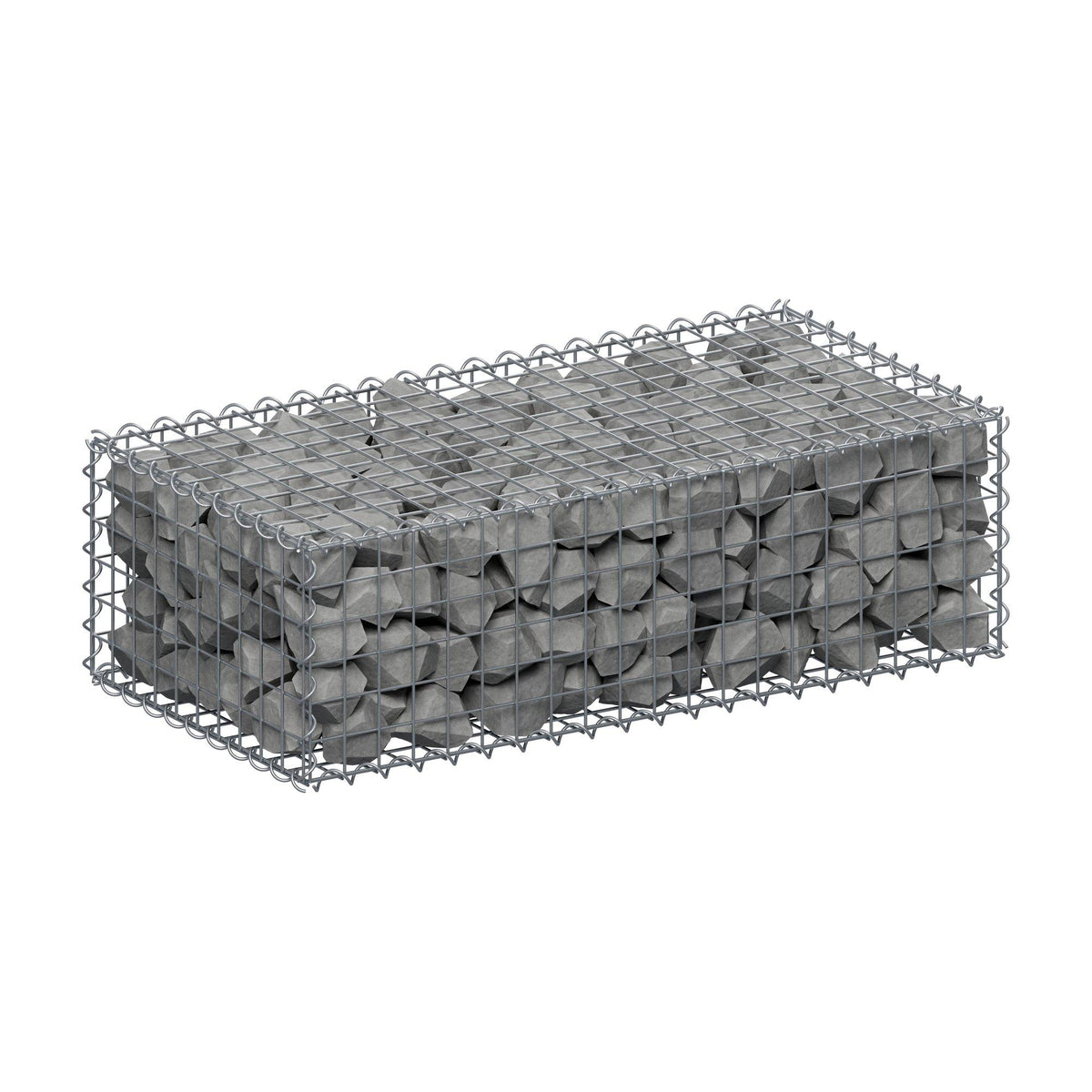 Schanskorf 100 cm x 30 cm x 50 cm (L x H x D), maaswijdte 5 cm x 5 cm, spiraalvormig