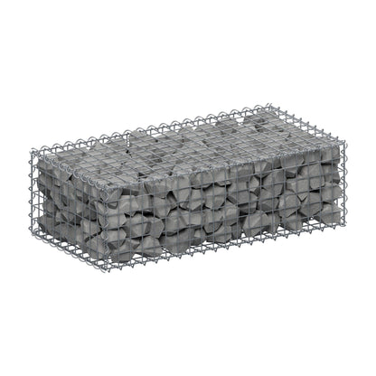 Schanskorf 100 cm x 30 cm x 50 cm (L x H x D), maaswijdte 5 cm x 5 cm, spiraalvormig