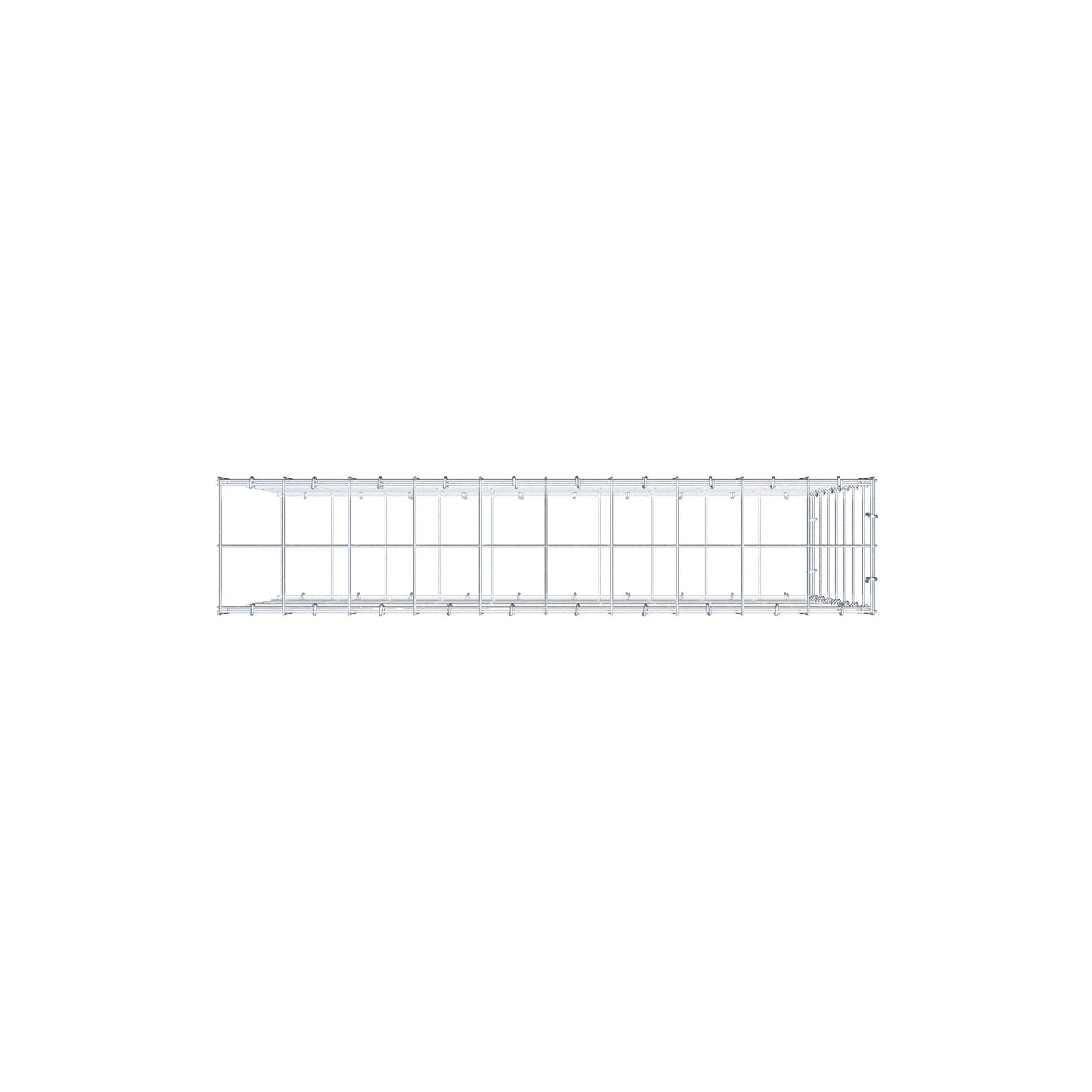 Mounted gabion type 2 100 cm x 70 cm x 20 cm (L x H x D), mesh size 10 cm x 10 cm, C-ring