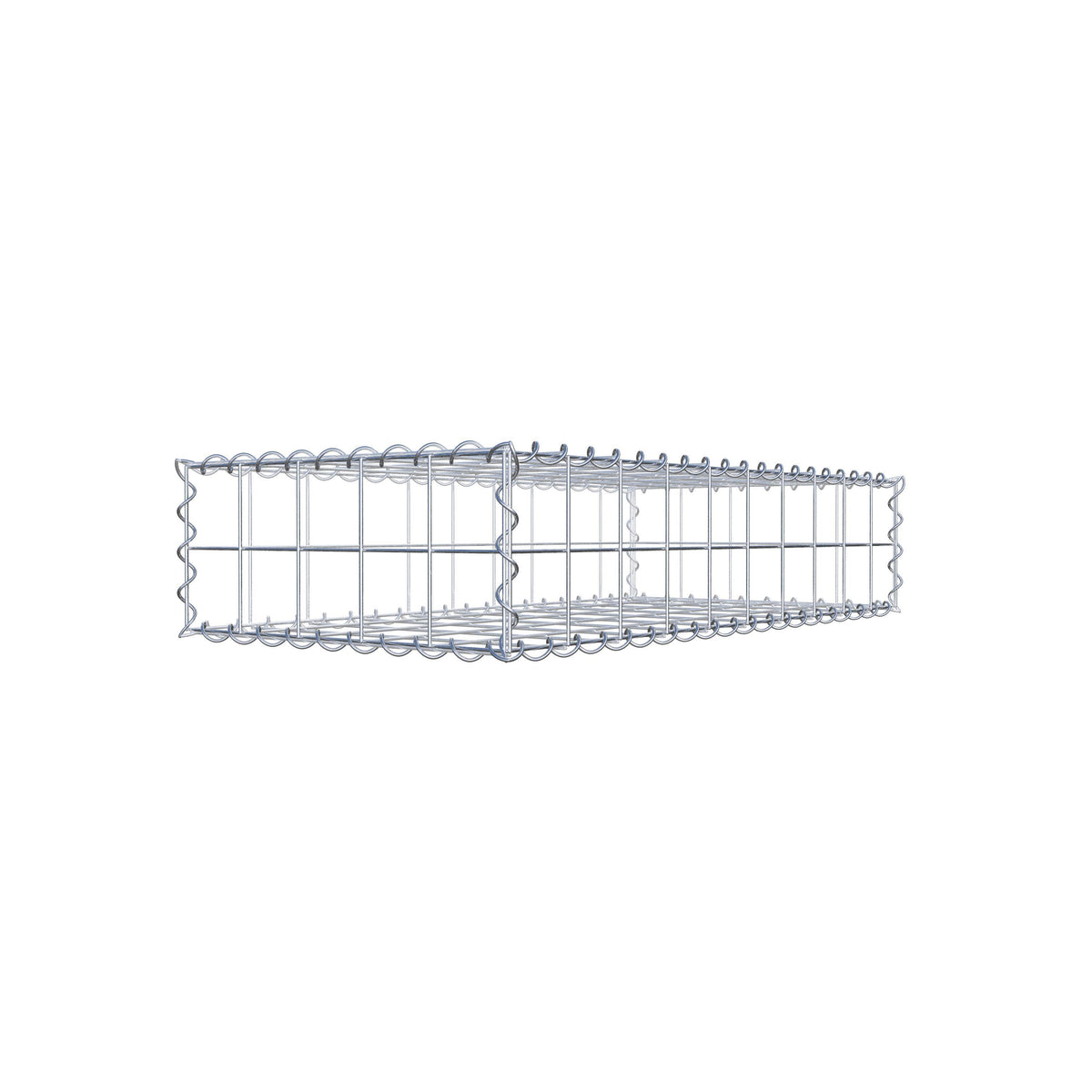 Gabbione 100 cm x 20 cm x 50 cm (L x H x P), maglia 10 cm x 10 cm, spirale