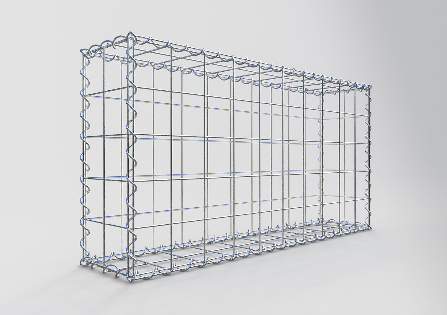 Gabion 100 cm x 50 cm x 20 cm (L x H x D), maskestørrelse 10 cm x 10 cm, spiral