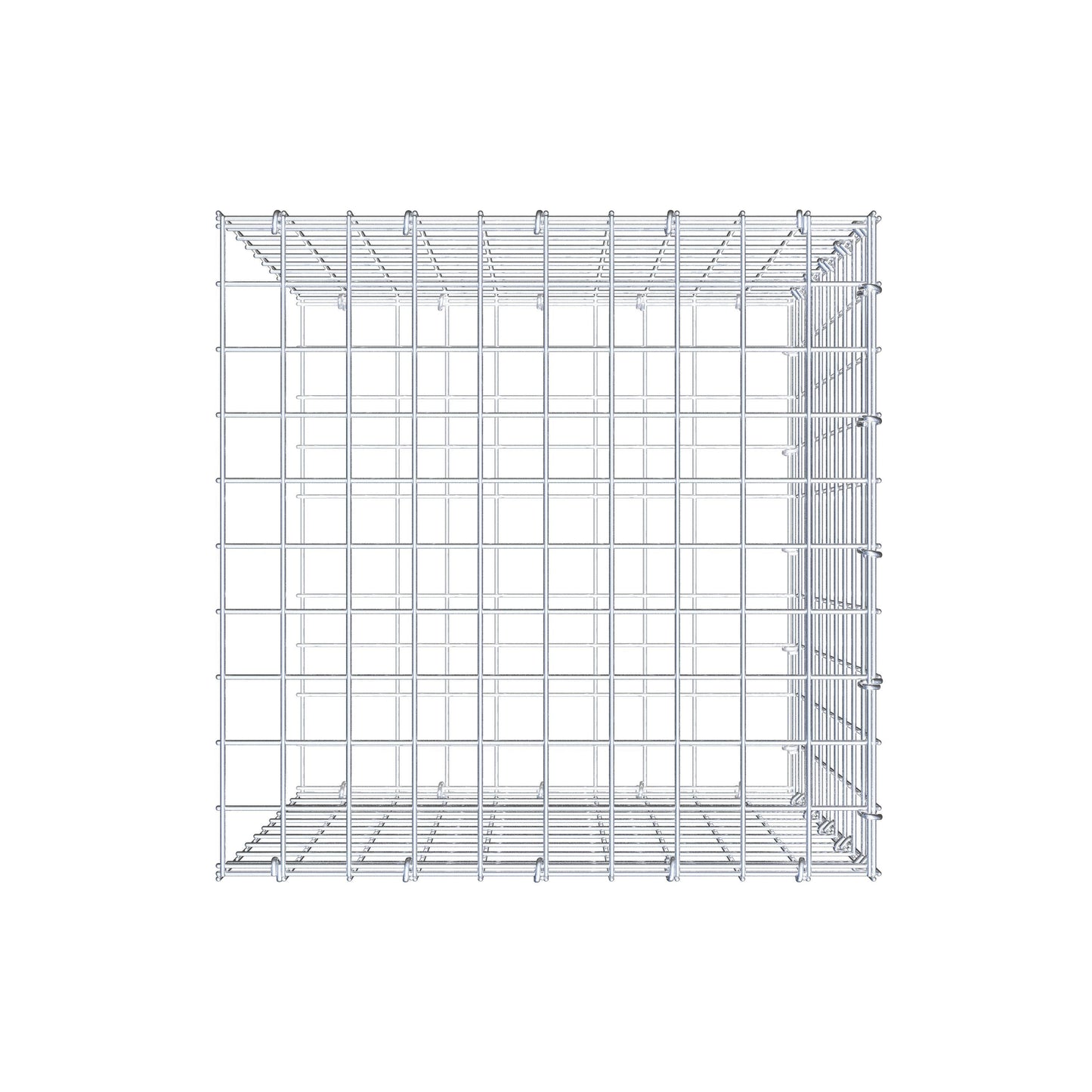 Gavión adicional tipo 2 50 cm x 50 cm x 50 cm (L x A x P), malla 5 cm x 5 cm, anillo en C