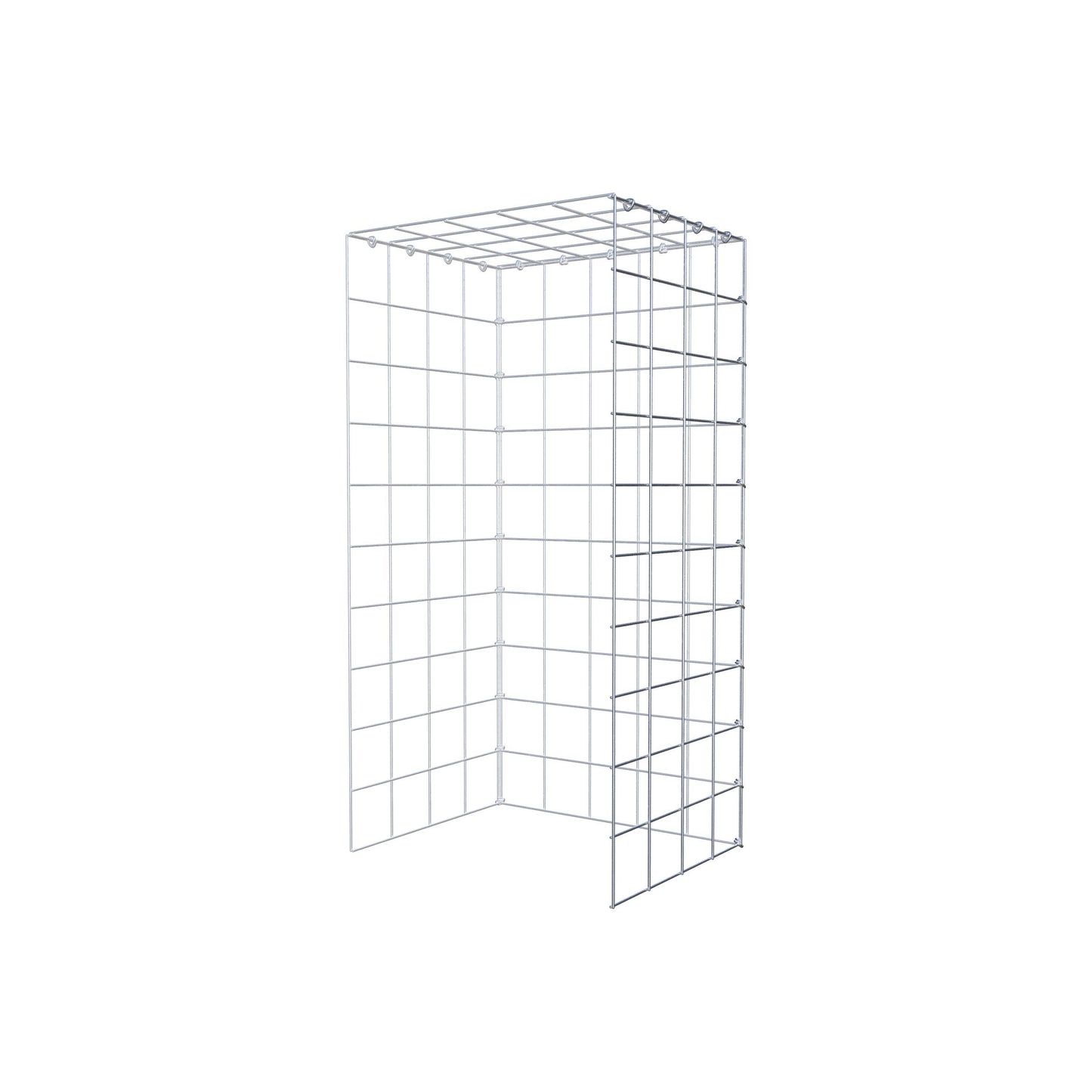 Mounted gabion type 4 100 cm x 40 cm x 50 cm (L x H x D), mesh size 10 cm x 10 cm, C-ring