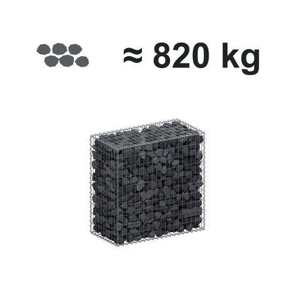Gabion 100 cm x 100 cm x 50 cm (L x H x D), maskestørrelse 5 cm x 10 cm, spiral