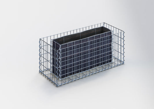 Letto rialzato rettangolare 100 cm x 40 cm x 40 cm (L x H x P), maglia 5 x 10 cm, spessore parete 10 cm