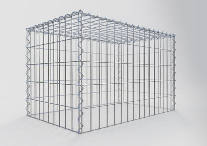 Gabion rapporté type 3 80 cm x 50 cm x 50 cm (L x H x P), mailles 5 cm x 10 cm, spirale