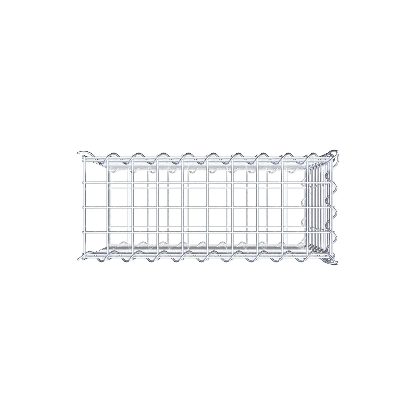 Opvokset gabion type 2 50 cm x 40 cm x 20 cm (L x H x D), maskestørrelse 5 cm x 5 cm, spiral