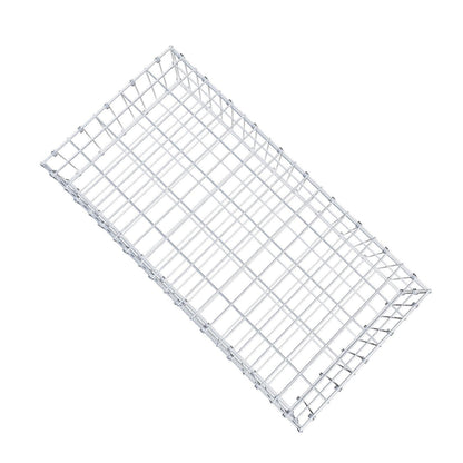 Gabion 100 cm x 20 cm x 50 cm (L x H x D), maskestørrelse 5 x 10 cm, spiralring
