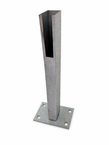 Gabionen-Halter / Pfosten mit Bodenplatte - 40 cm - Verzinkt