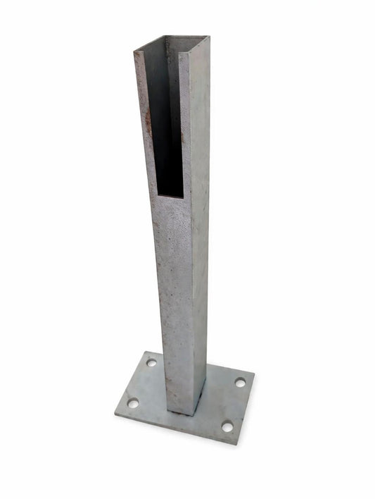 Gabionen-Halter / Pfosten mit Bodenplatte - 40 cm - Verzinkt