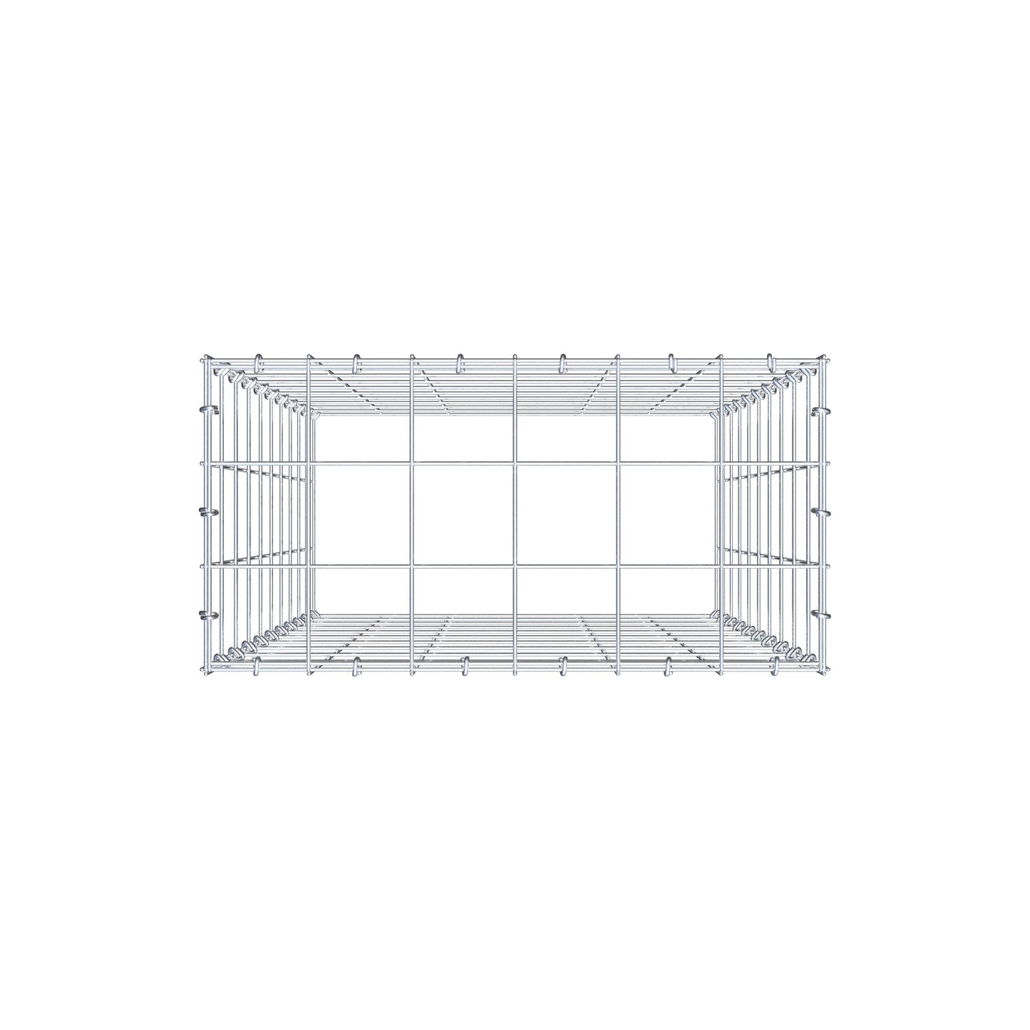 Monteret gabion type 3 100 cm x 60 cm x 30 cm (L x H x D), maskestørrelse 10 cm x 10 cm, C-ring