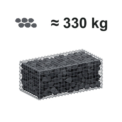 Gabion 100 cm x 40 cm x 50 cm (L x H x D), mesh size 5 cm x 5 cm, spiral