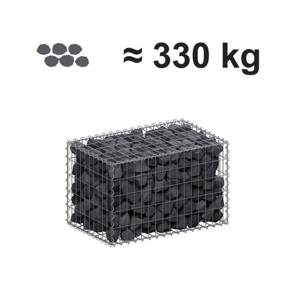 Gabion 80 cm x 50 cm x 50 cm (L x H x P), mailles 5 cm x 10 cm, spirale