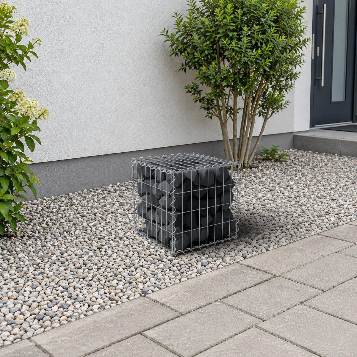 Gabion 40 cm x 40 cm x 40 cm (L x H x D), maskstorlek 5 cm x 10 cm, spiral
