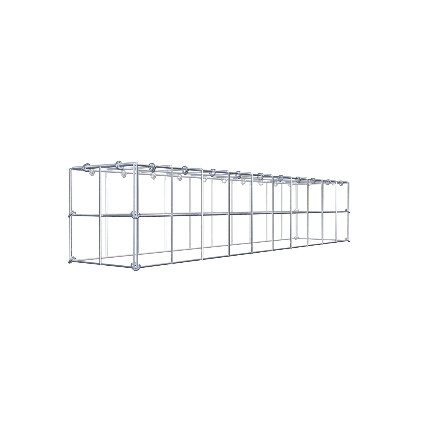 Monteret gabion type 3 100 cm x 20 cm x 20 cm (L x H x D), maskestørrelse 10 cm x 10 cm, C-ring