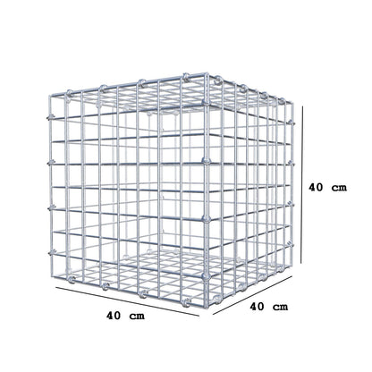 Gabbione 40 cm x 40 cm x 40 cm (L x H x P), maglia 5 x 5 cm, anello a spirale