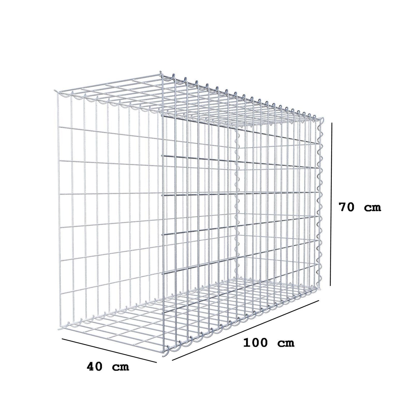 Add-on schanskorf type 2 100 cm x 70 cm x 40 cm (L x H x D), maaswijdte 5 cm x 10 cm, spiraalvormig