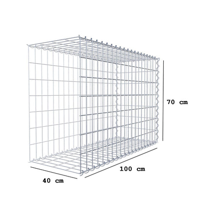 Add-on schanskorf type 2 100 cm x 70 cm x 40 cm (L x H x D), maaswijdte 5 cm x 10 cm, spiraalvormig