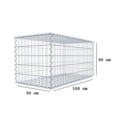 Sats med 2 gabioner 100 cm x 50 cm x 50 cm (L x H x D), maskstorlek 5 x 10 cm, spiral