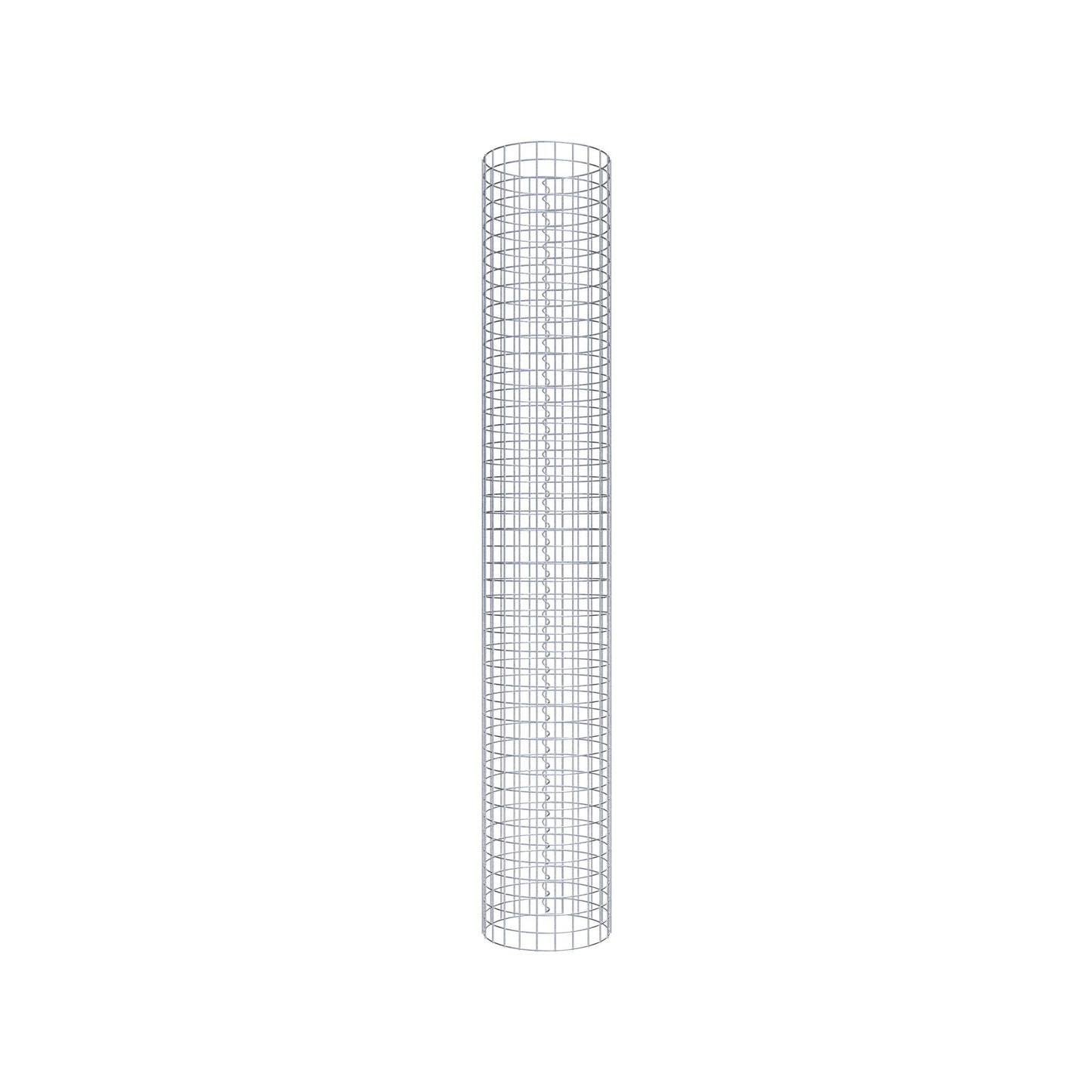 Schanskorfzuil rond 37 cm diameter, 230 cm hoogte, maaswijdte 5 cm x 5 cm