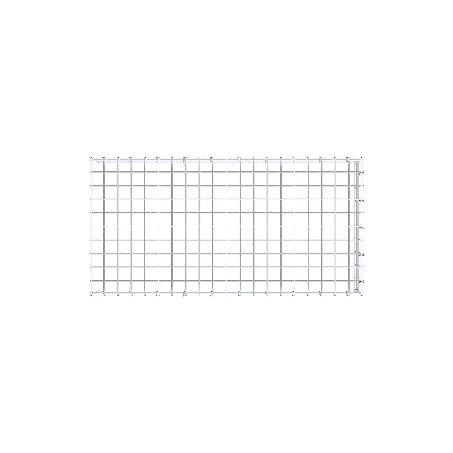 Fästbar gabion typ 4 100 cm x 20 cm x 50 cm (L x H x D), maskstorlek 5 cm x 5 cm, C-ring