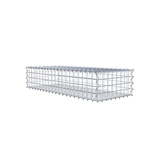 Schanskorf 100 cm x 20 cm x 40 cm (L x H x D), maaswijdte 5 cm x 5 cm, spiraalvormig